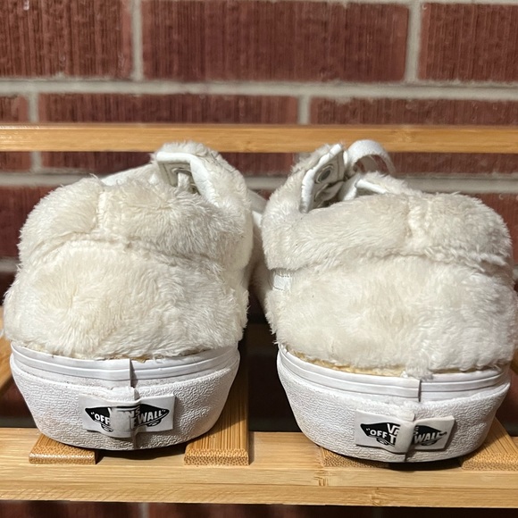 Cream colored fuzzy Vans! - Picture 3 of 10